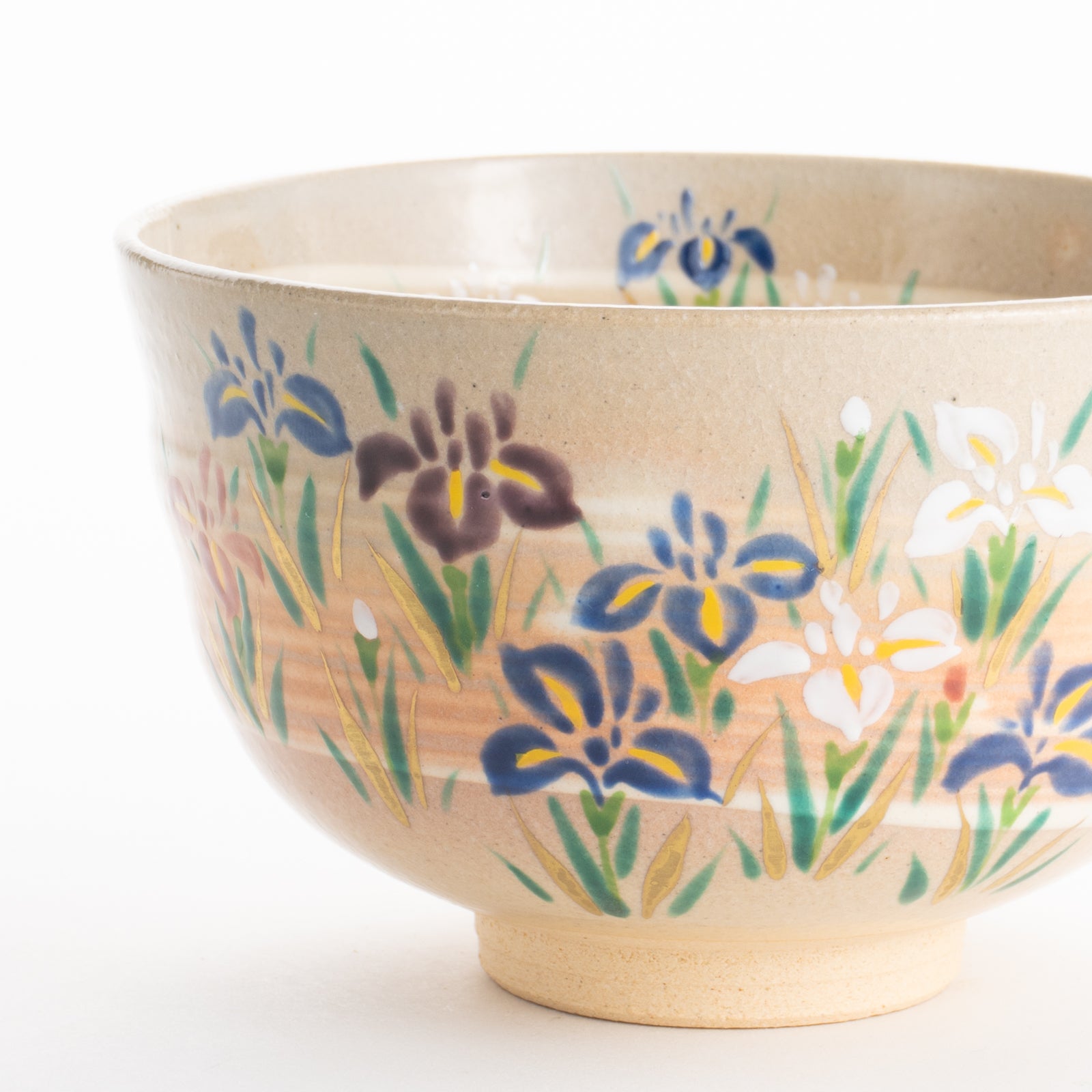 京都清水烧抹茶碗刷毛纹菖蒲｜亨｜KOTOPOTTER