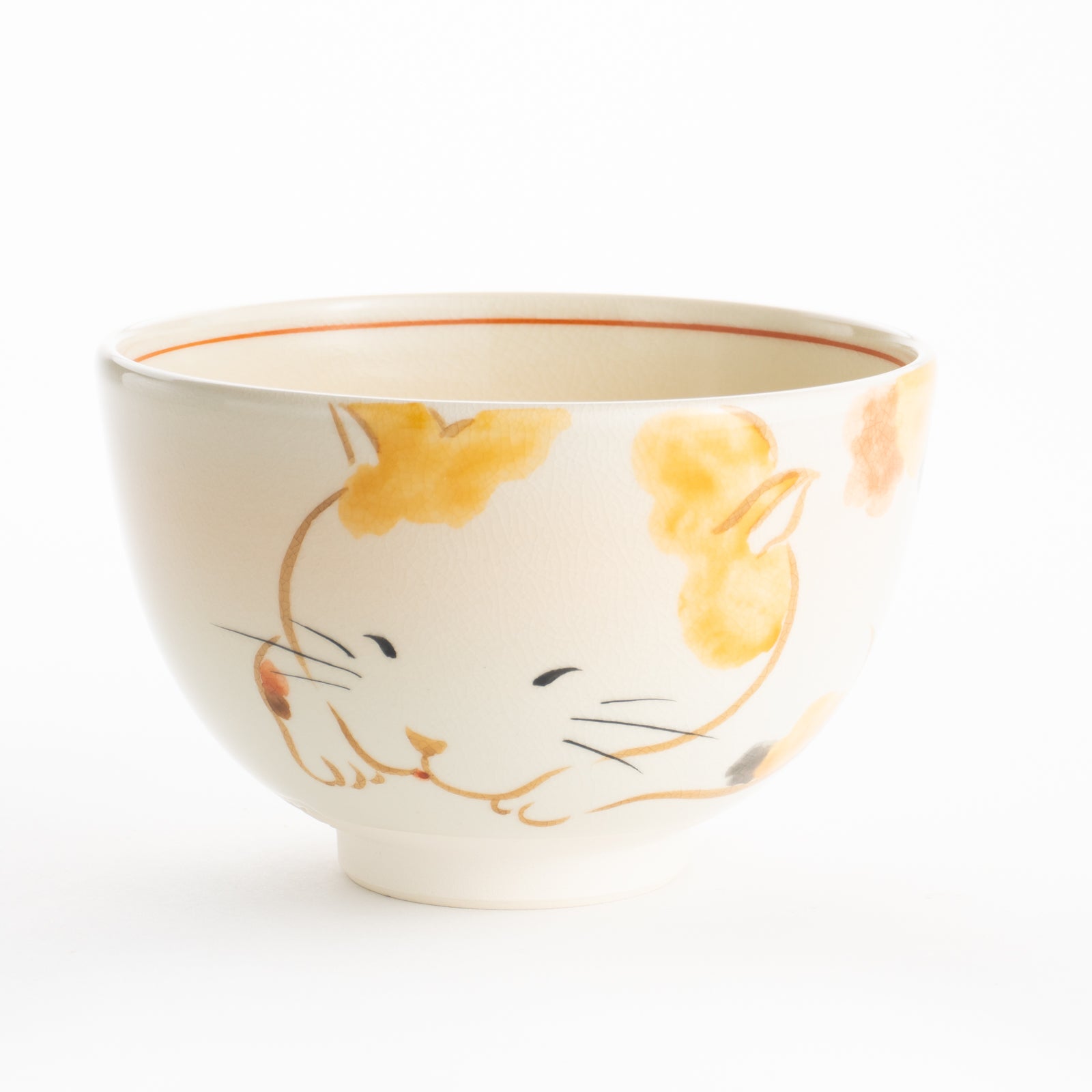 【清水焼】抹茶碗　ねこ　昇 KOTOPOTTER