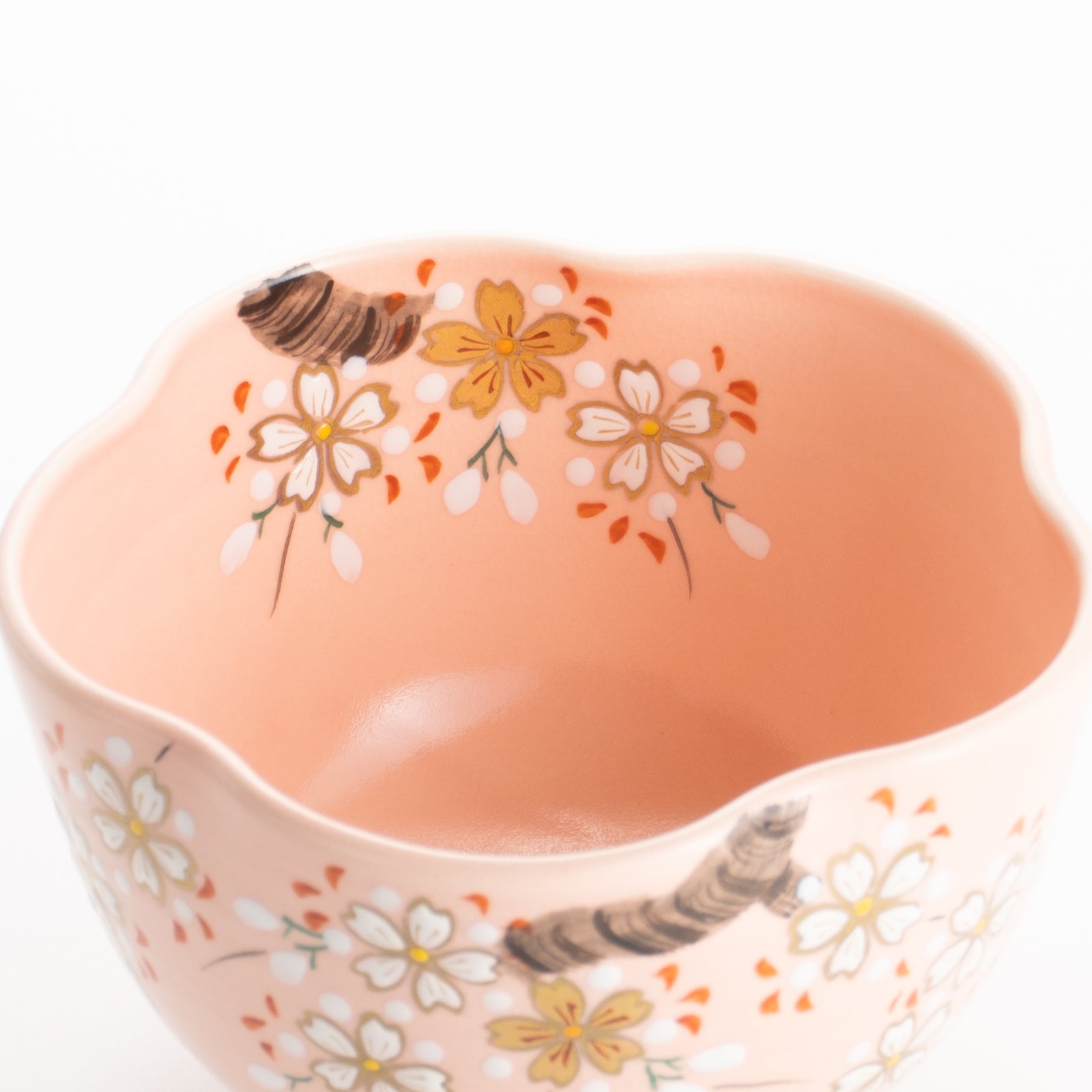 清水焼 手描き花模様 ボウル 京都 清水焼】抹茶碗 花型桜 亨｜コトポッター