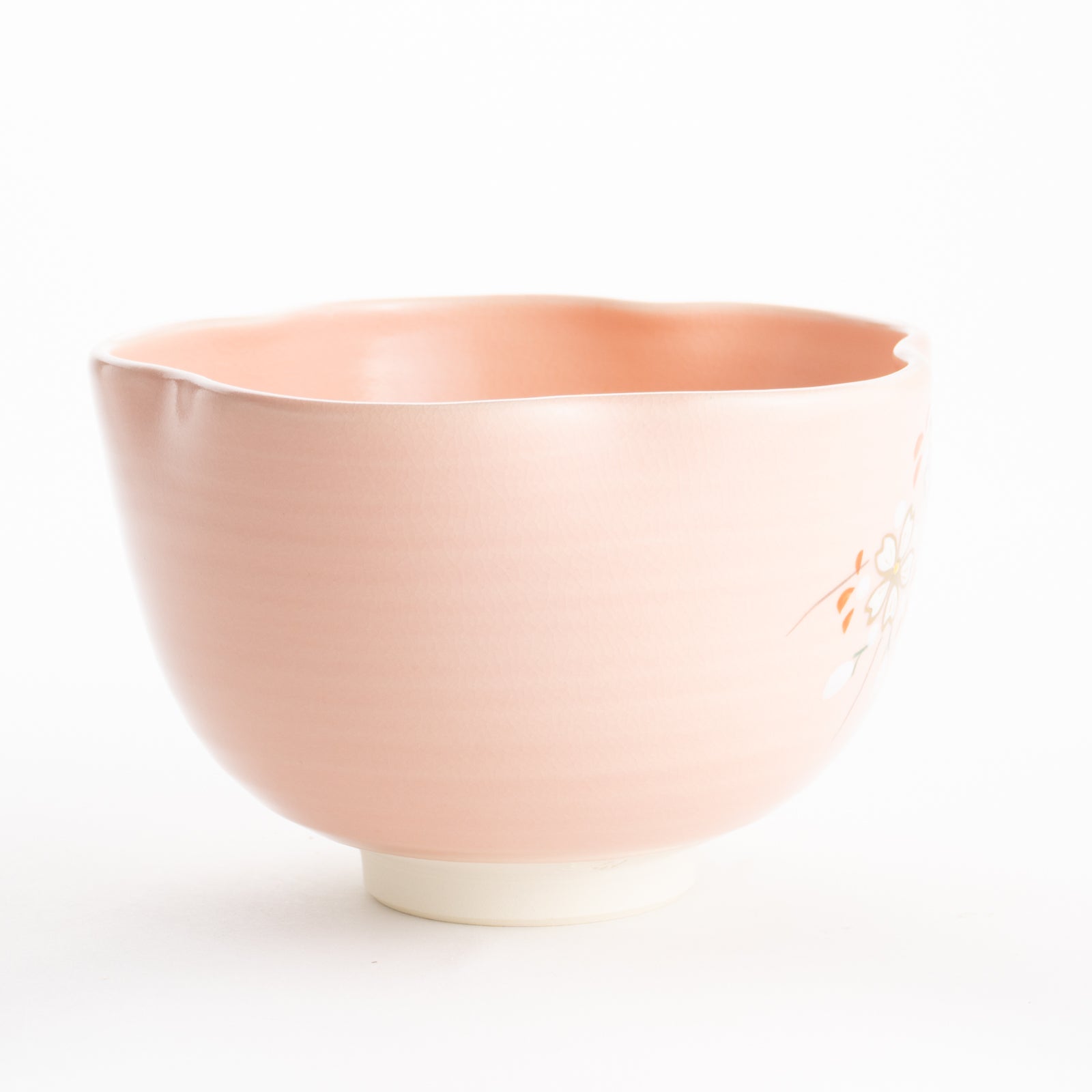 Kyoto Kiyomizu Ware] Matcha Bowl, Flower-Shaped Cherry Blossom