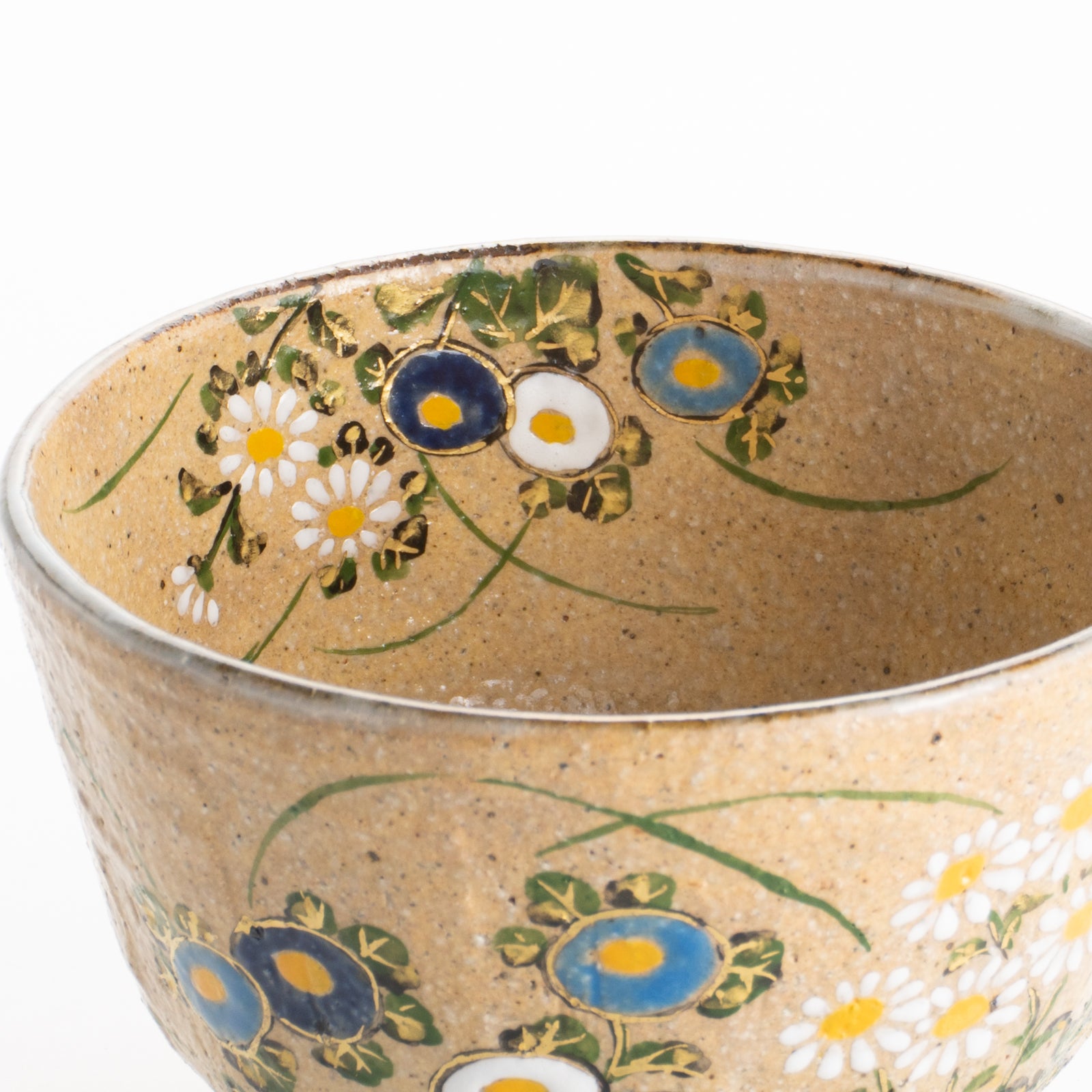 【清水焼】抹茶碗　灰釉 菊　中村良二 KOTOPOTTER