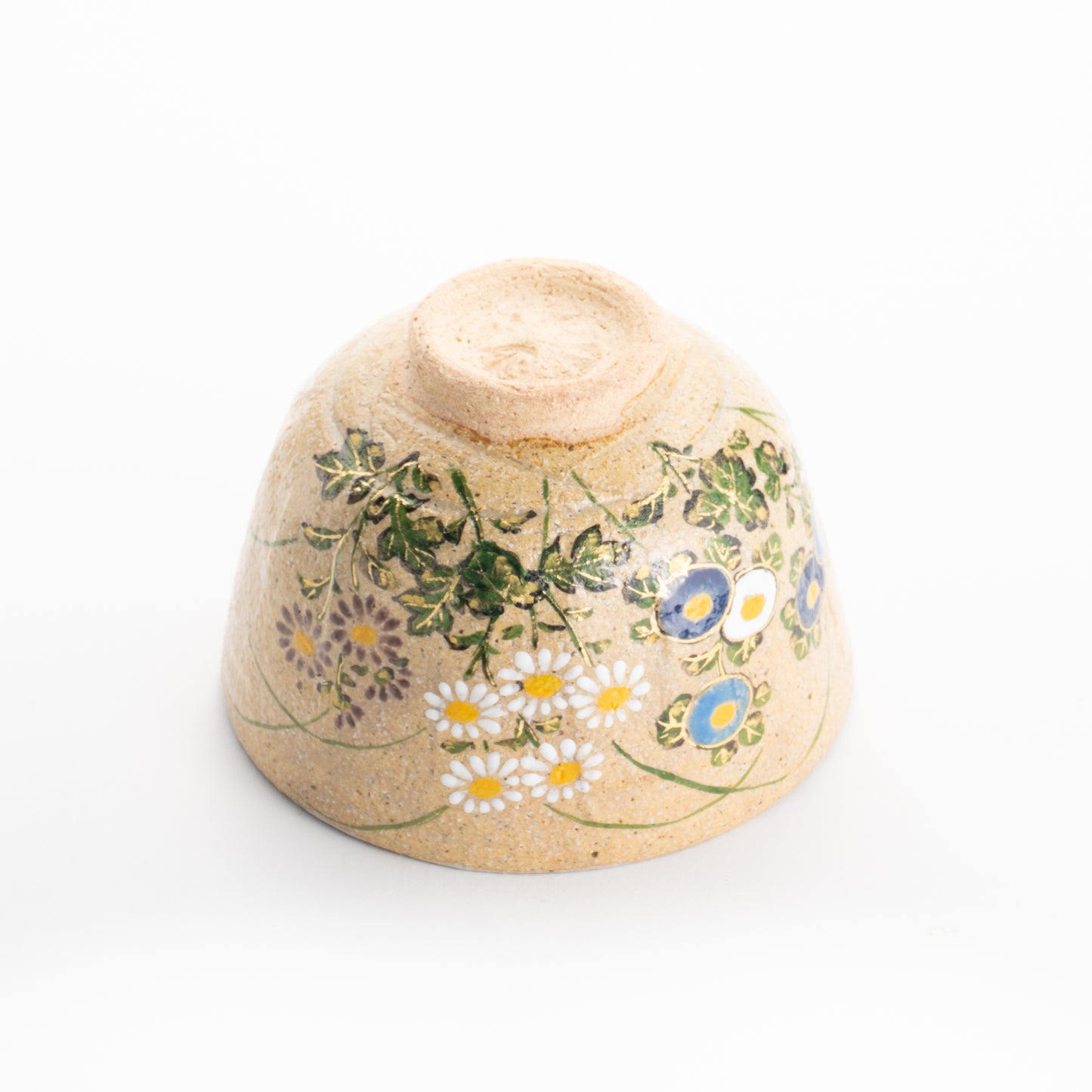 【清水焼】抹茶碗　灰釉 菊　中村良二 KOTOPOTTER