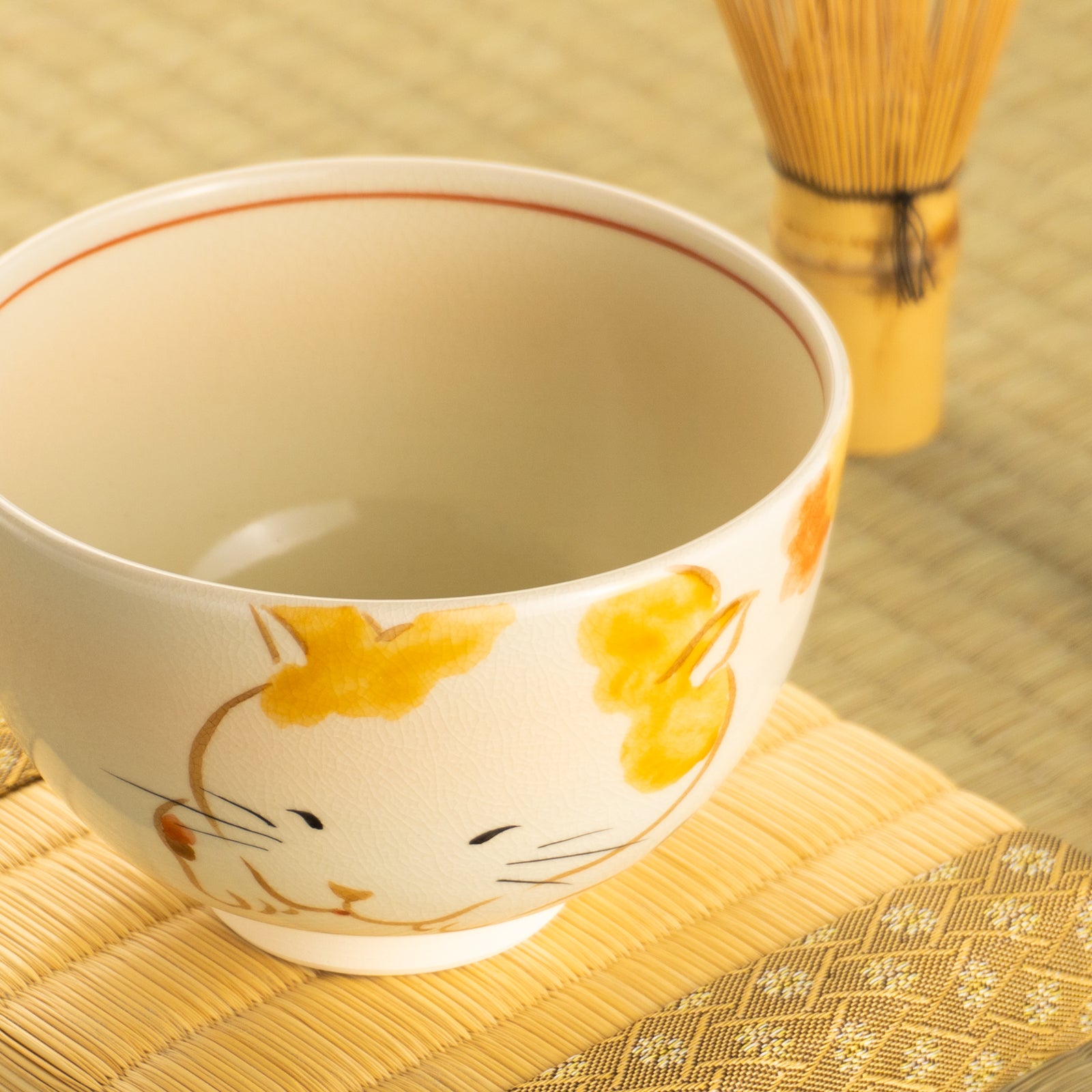 【清水焼】抹茶碗　ねこ　昇 KOTOPOTTER