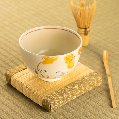 【清水焼】抹茶碗　ねこ　昇 KOTOPOTTER