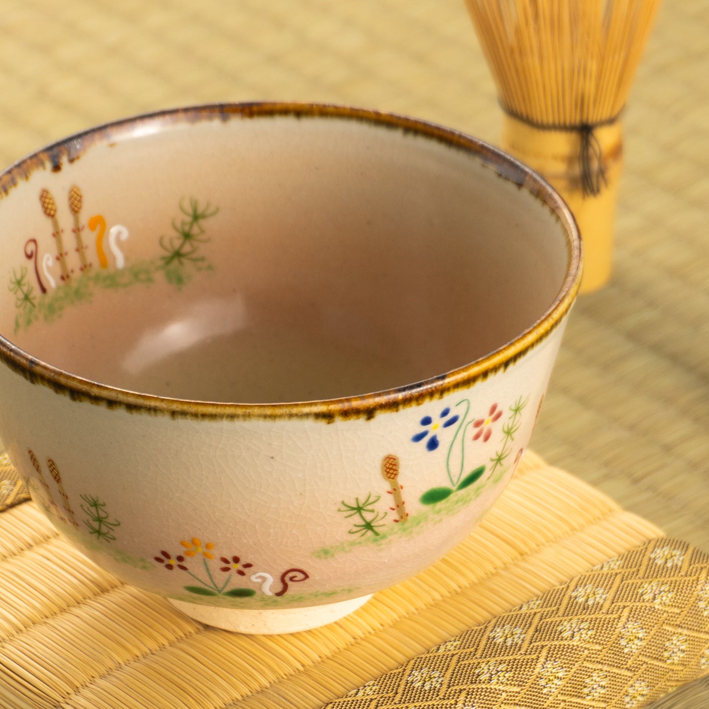 【清水焼】抹茶碗　春ノ野　安徳 KOTOPOTTER