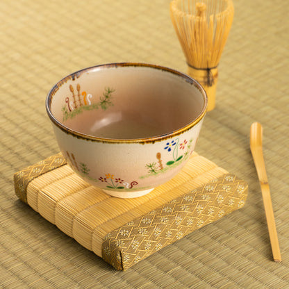 【清水焼】抹茶碗　春ノ野　安徳 KOTOPOTTER