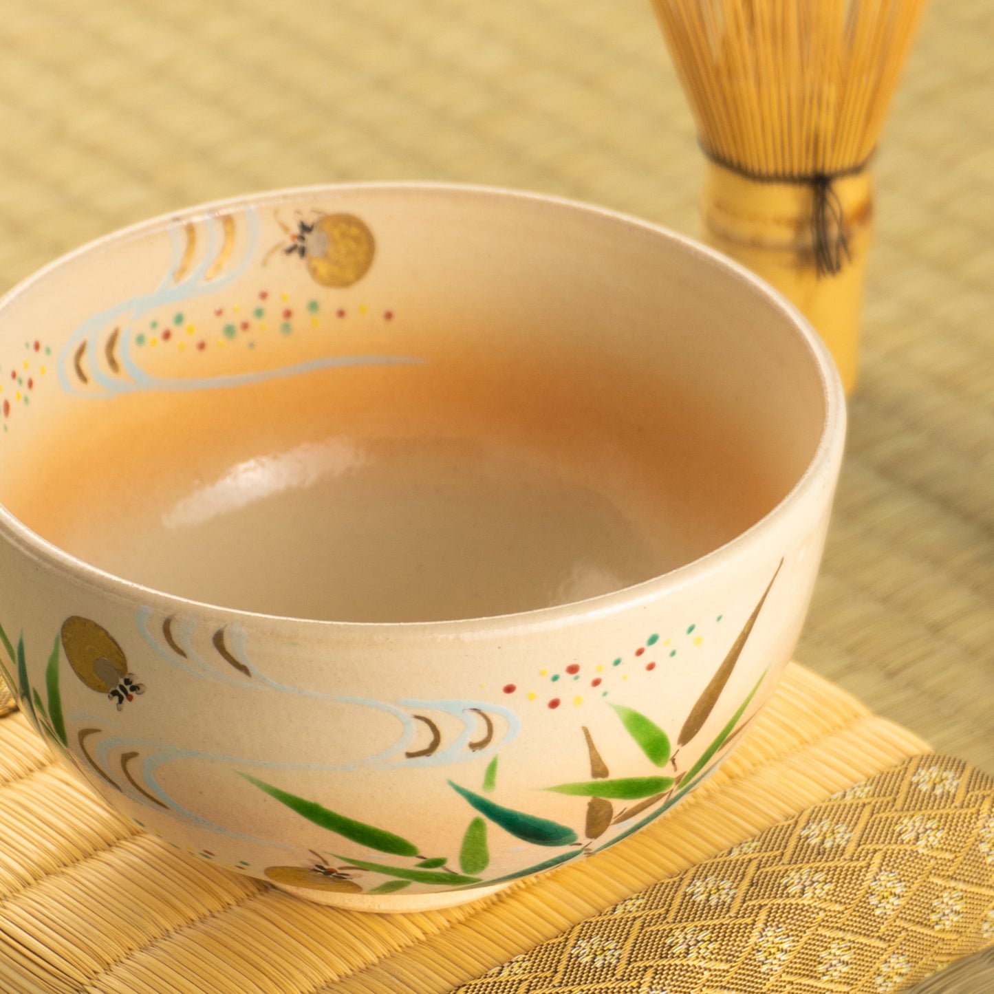 【清水焼】抹茶碗　芦にホタル　亨 KOTOPOTTER