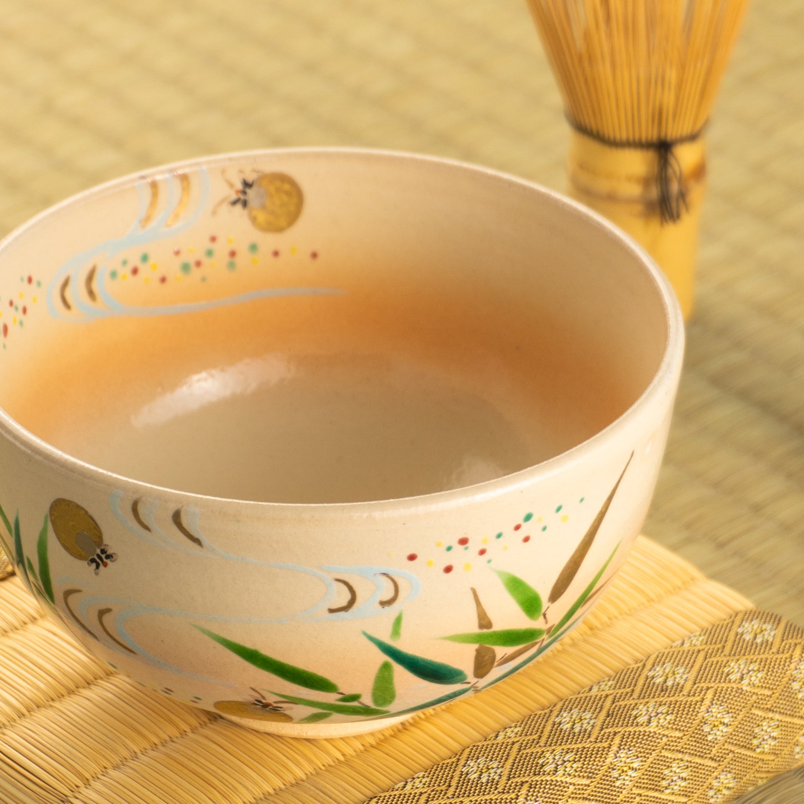 【清水焼】抹茶碗　芦にホタル　亨 KOTOPOTTER