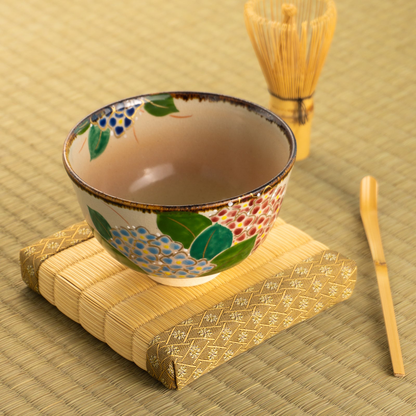 【清水焼】抹茶碗　紫陽花　安徳 KOTOPOTTER