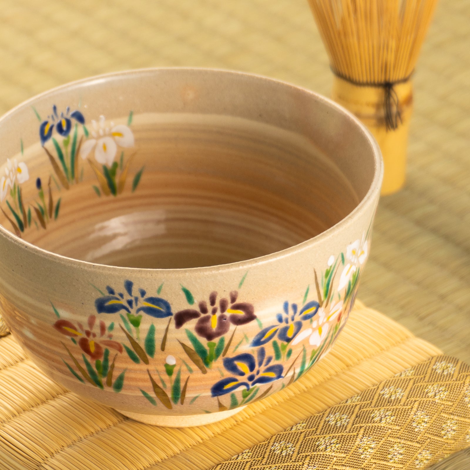 京都清水烧抹茶碗刷毛纹菖蒲｜亨｜KOTOPOTTER