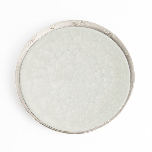 【清水焼】ディッシュ　亀甲貫入グレー　陶仙窯 KOTOPOTTER