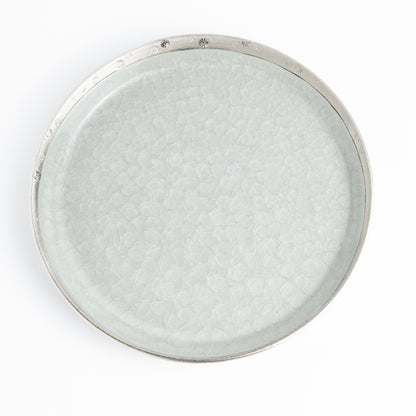 【清水焼】プレートS　亀甲貫入グレー　陶仙窯 KOTOPOTTER