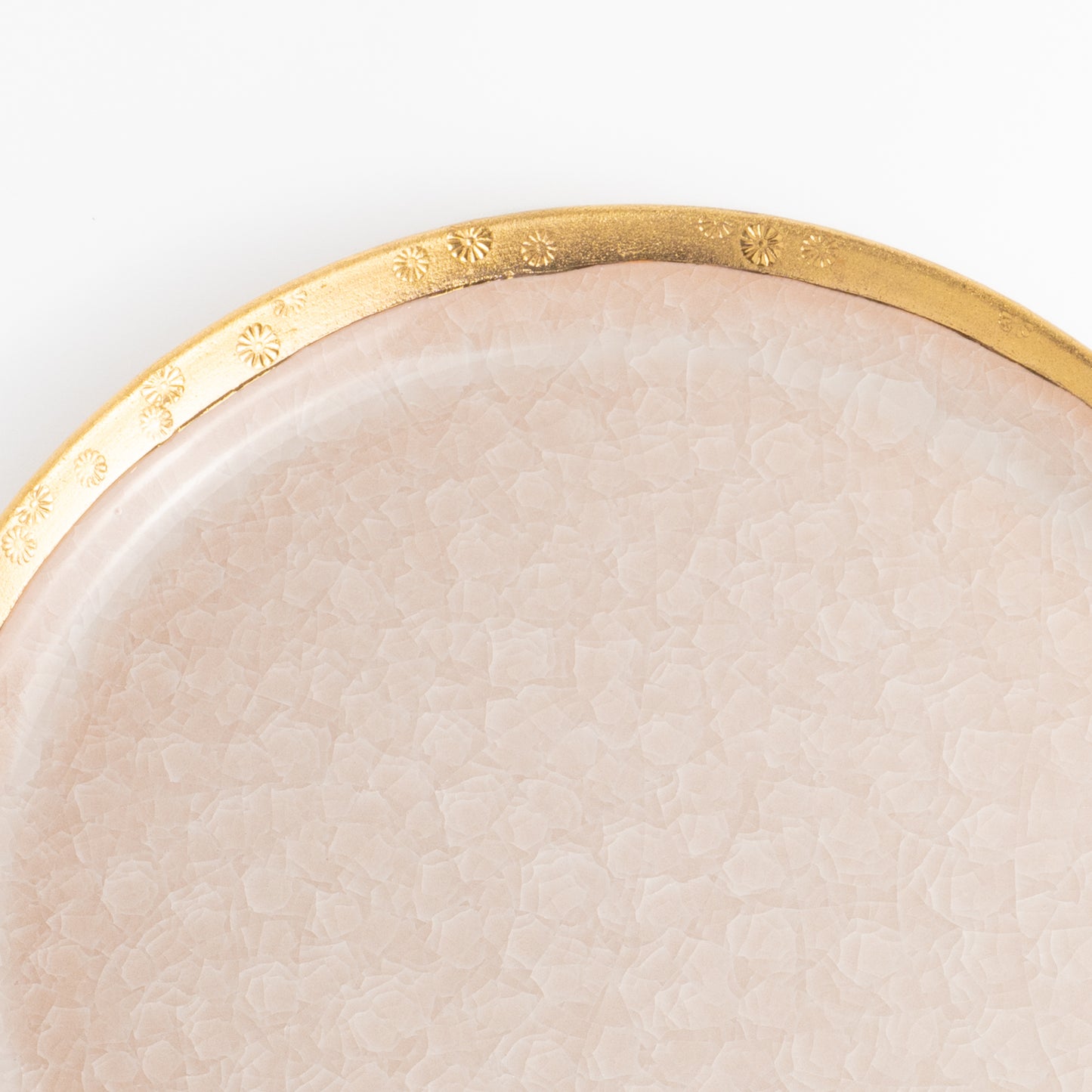 【清水焼】プレートM　亀甲貫入ピンク　陶仙窯 KOTOPOTTER