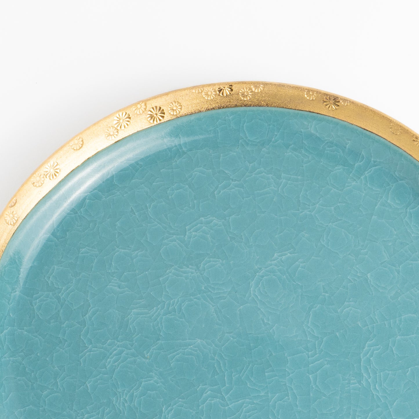 【清水焼】プレートL　亀甲貫入ブルー　陶仙窯 KOTOPOTTER