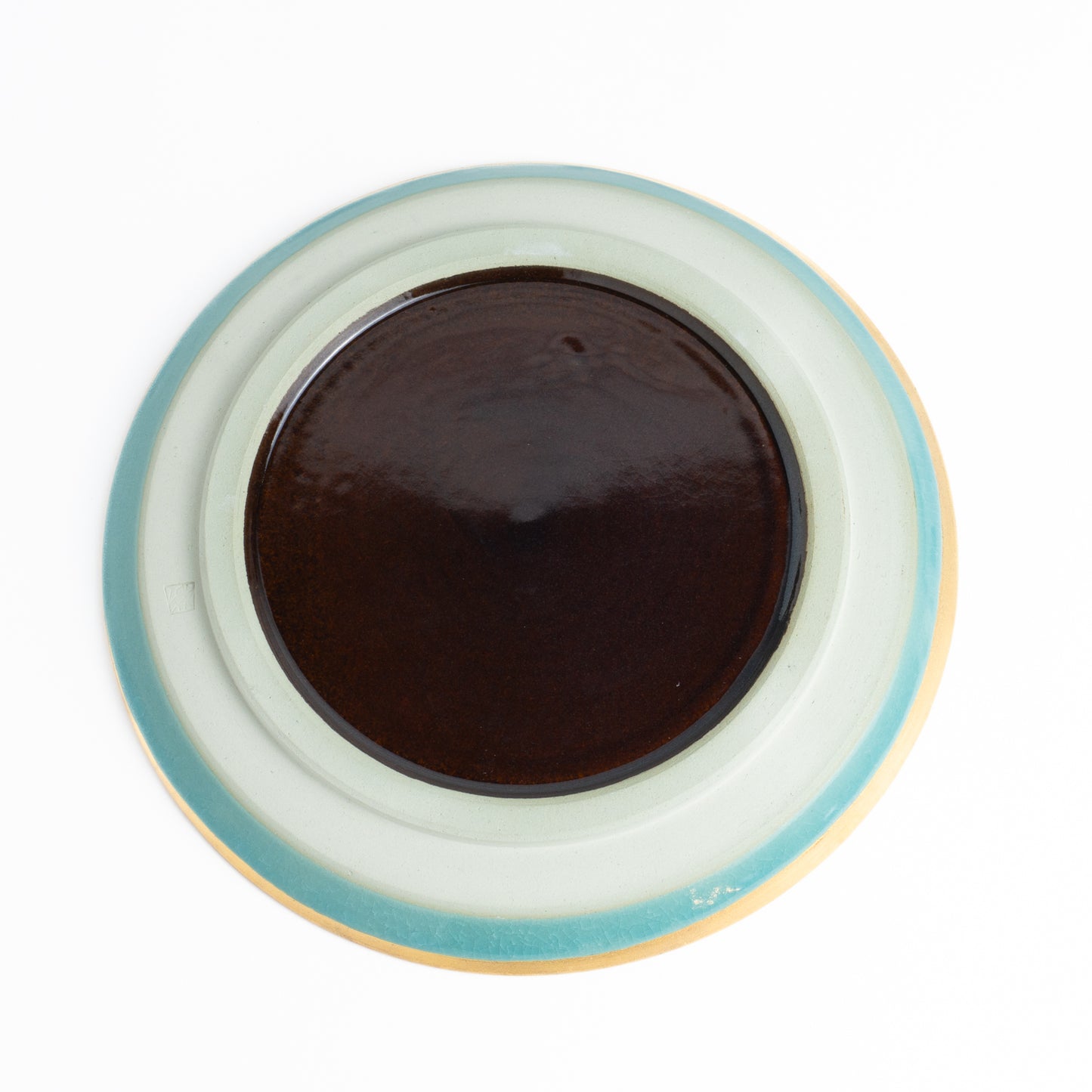 【清水焼】プレートS　亀甲貫入ブルー　陶仙窯 KOTOPOTTER