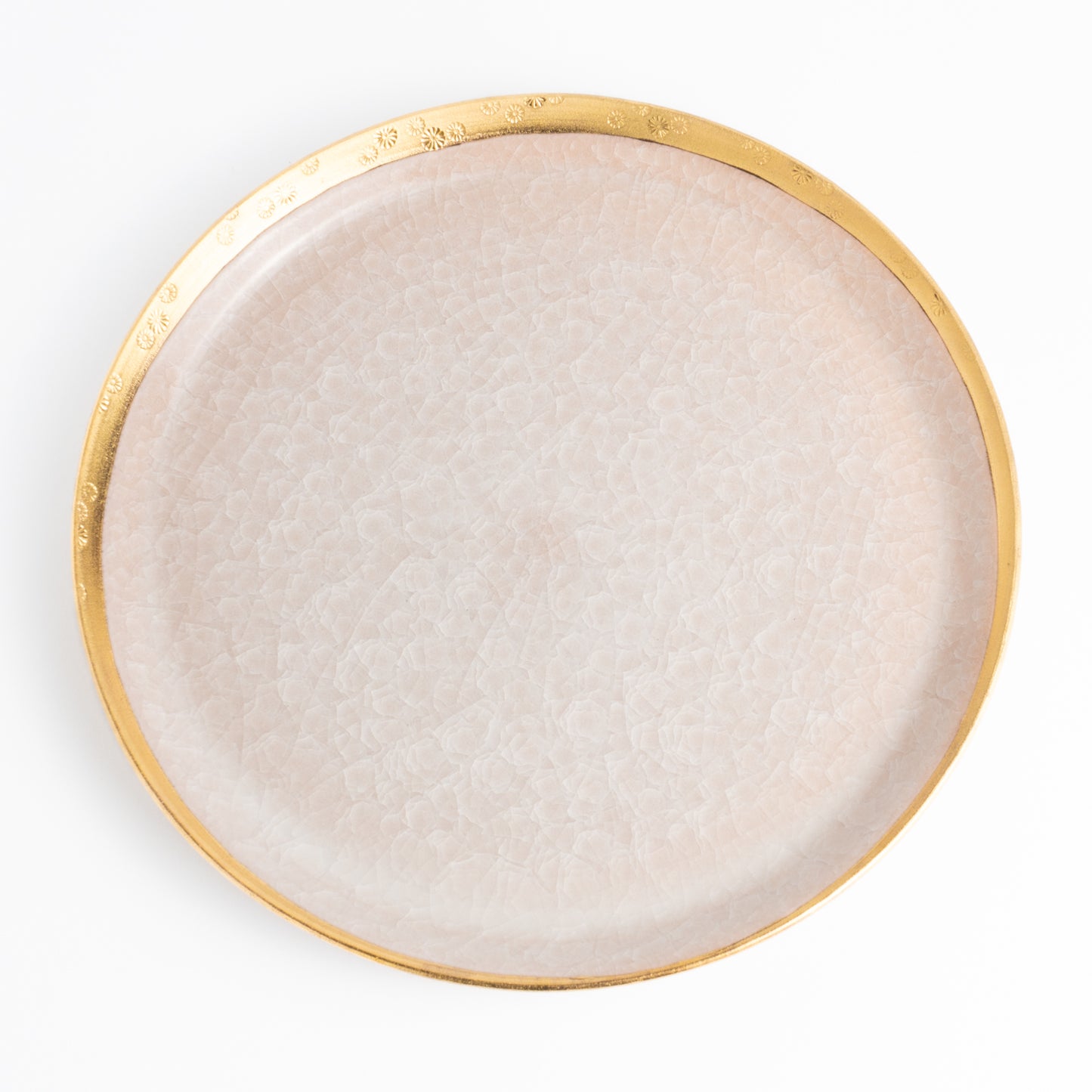 【清水焼】プレートM　亀甲貫入ピンク　陶仙窯 KOTOPOTTER