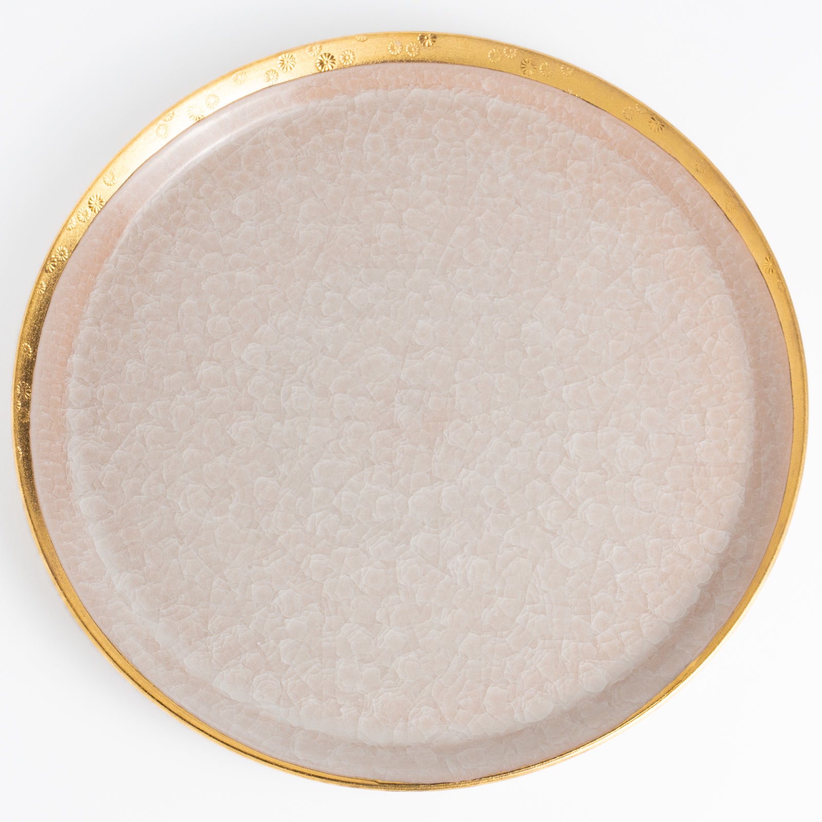 【清水焼】プレートL　亀甲貫入ピンク　陶仙窯 KOTOPOTTER