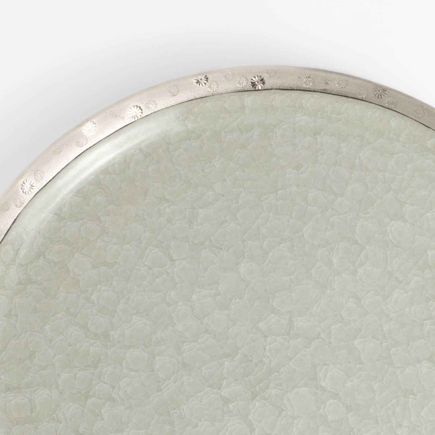 【清水焼】プレートL　亀甲貫入グレー　陶仙窯 KOTOPOTTER