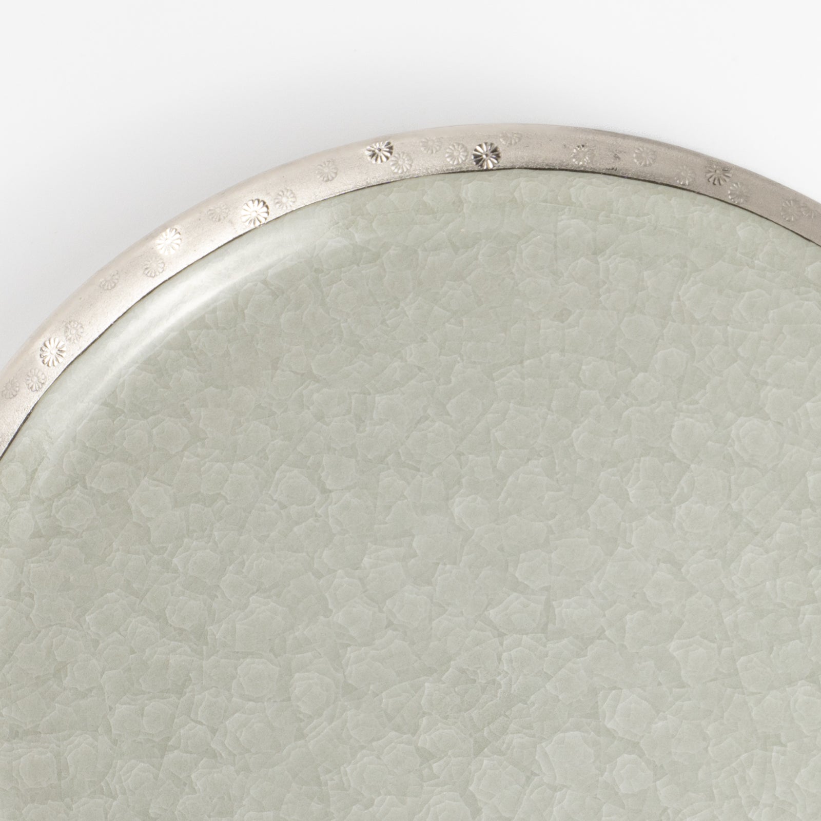 【清水焼】プレートL　亀甲貫入グレー　陶仙窯 KOTOPOTTER