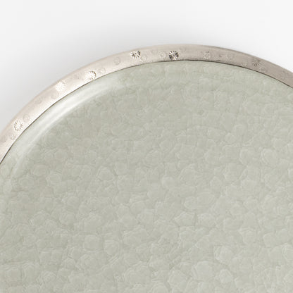 【清水焼】プレートL　亀甲貫入グレー　陶仙窯 KOTOPOTTER