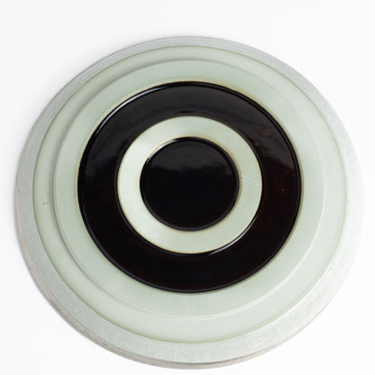 【清水焼】プレートL　亀甲貫入グレー　陶仙窯 KOTOPOTTER