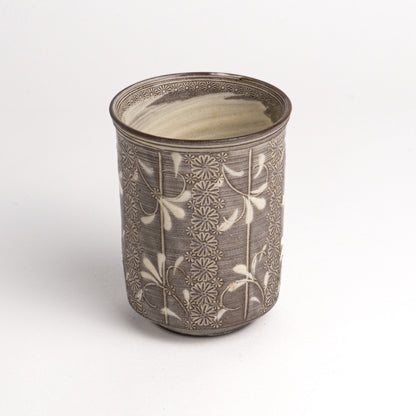 湯呑　紫三島A　陶楽窯 - Handcrafted Japanese pottery from Kyoto - Kyo ware / Kiyomizu ware.