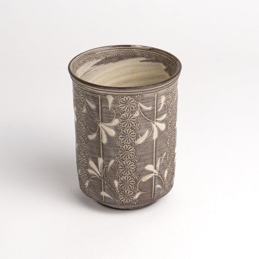 湯呑　紫三島A　陶楽窯 - Handcrafted Japanese pottery from Kyoto - Kyo ware / Kiyomizu ware.