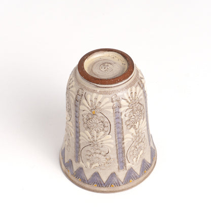 湯呑　紫彩華紋F　陶楽窯 - Handcrafted Japanese pottery from Kyoto - Kyo ware / Kiyomizu ware.