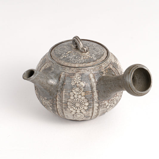 横手急須　三島手　陶楽窯 - Handcrafted Japanese pottery from Kyoto - Kyo ware / Kiyomizu ware.