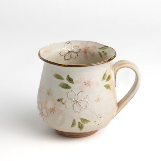 マグカップ　桜　俊山窯 - Handcrafted Japanese pottery from Kyoto - Kyo ware / Kiyomizu ware.