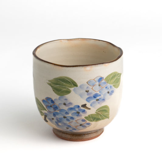 タンブラー　和歌紫陽花　俊山窯 - Handcrafted Japanese pottery from Kyoto - Kyo ware / Kiyomizu ware.