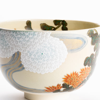 【清水焼】抹茶碗　菊図　善昇 KOTOPOTTER