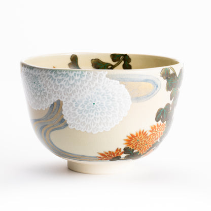 【清水焼】抹茶碗　菊図　善昇 KOTOPOTTER