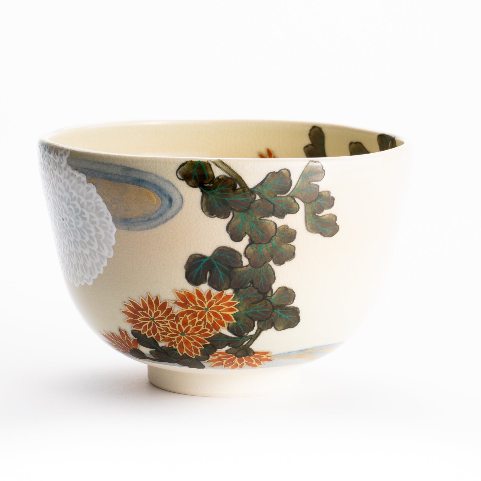 【清水焼】抹茶碗　菊図　善昇 KOTOPOTTER