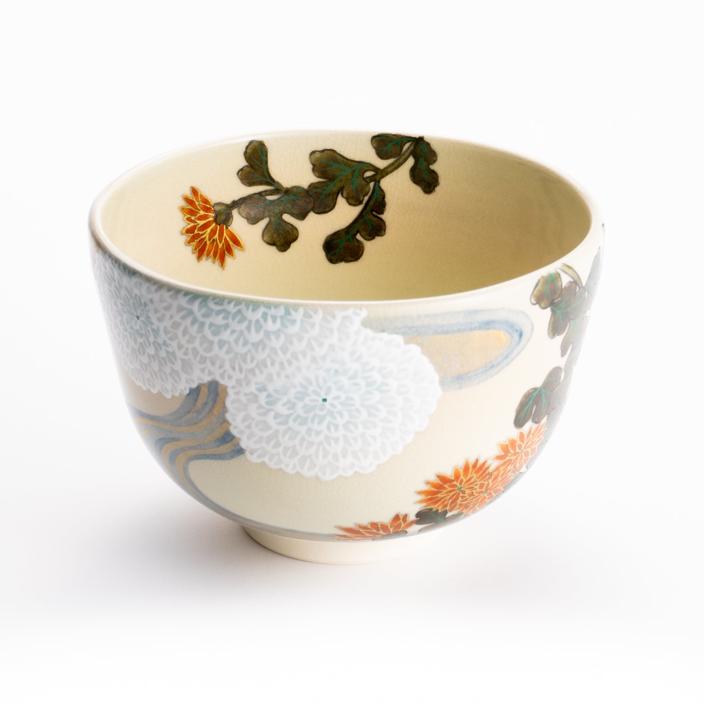 【清水焼】抹茶碗　菊図　善昇 KOTOPOTTER