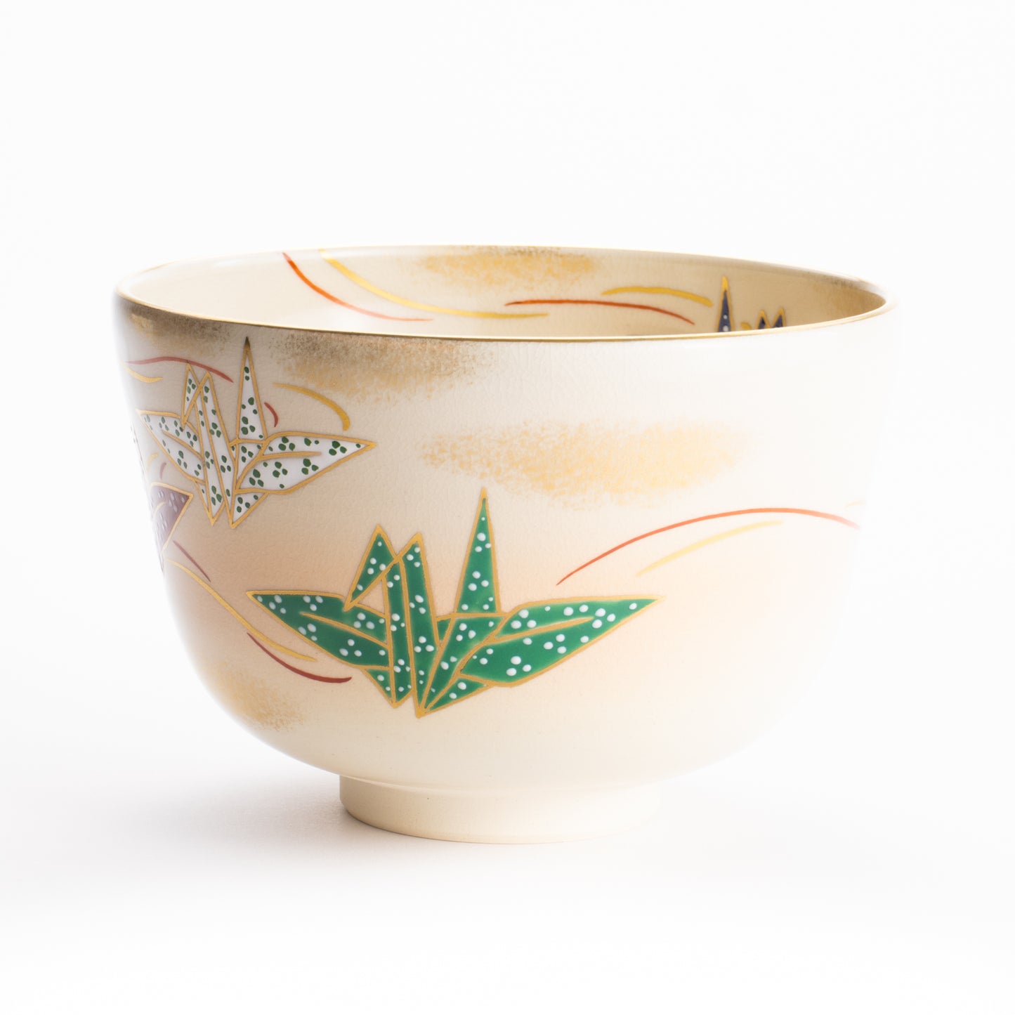 【清水焼】抹茶碗　折鶴　陶楽 KOTOPOTTER