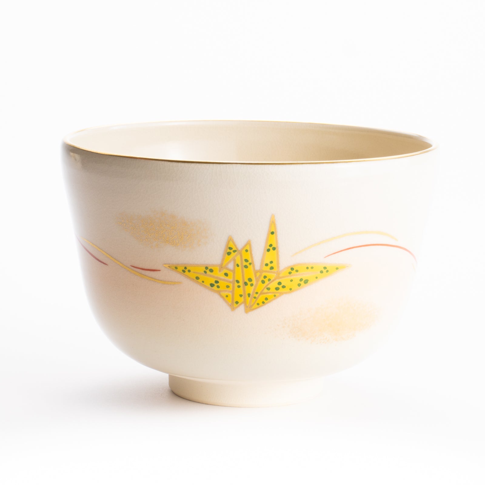 【清水焼】抹茶碗　折鶴　陶楽 KOTOPOTTER