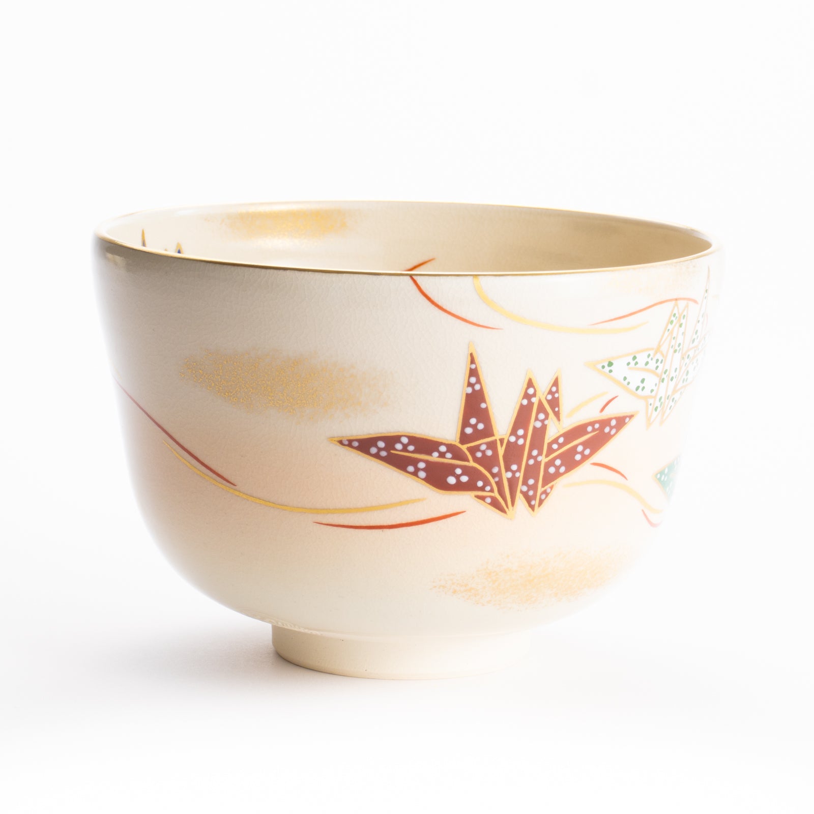 【清水焼】抹茶碗　折鶴　陶楽 KOTOPOTTER