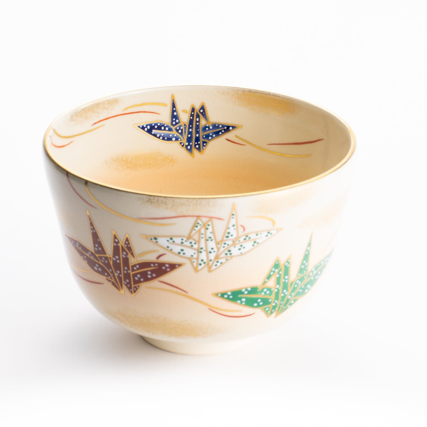 【清水焼】抹茶碗　折鶴　陶楽 KOTOPOTTER