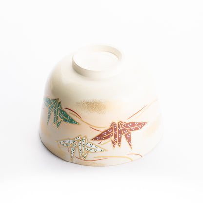 【清水焼】抹茶碗　折鶴　陶楽 KOTOPOTTER