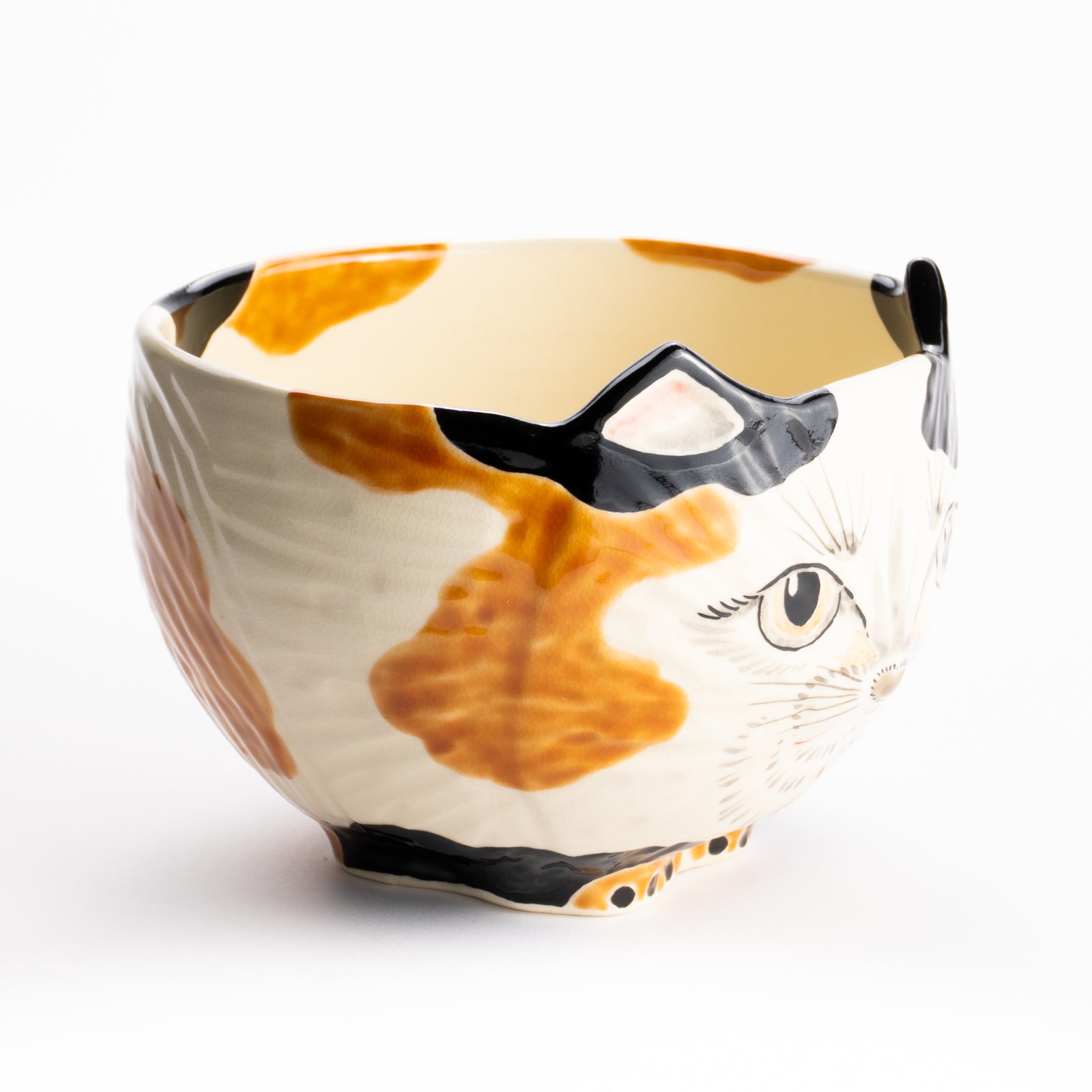 【清水焼】抹茶碗　三毛猫　良二 KOTOPOTTER