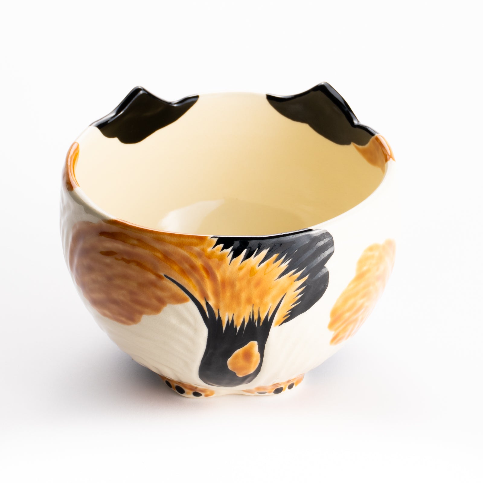 【清水焼】抹茶碗　三毛猫　良二