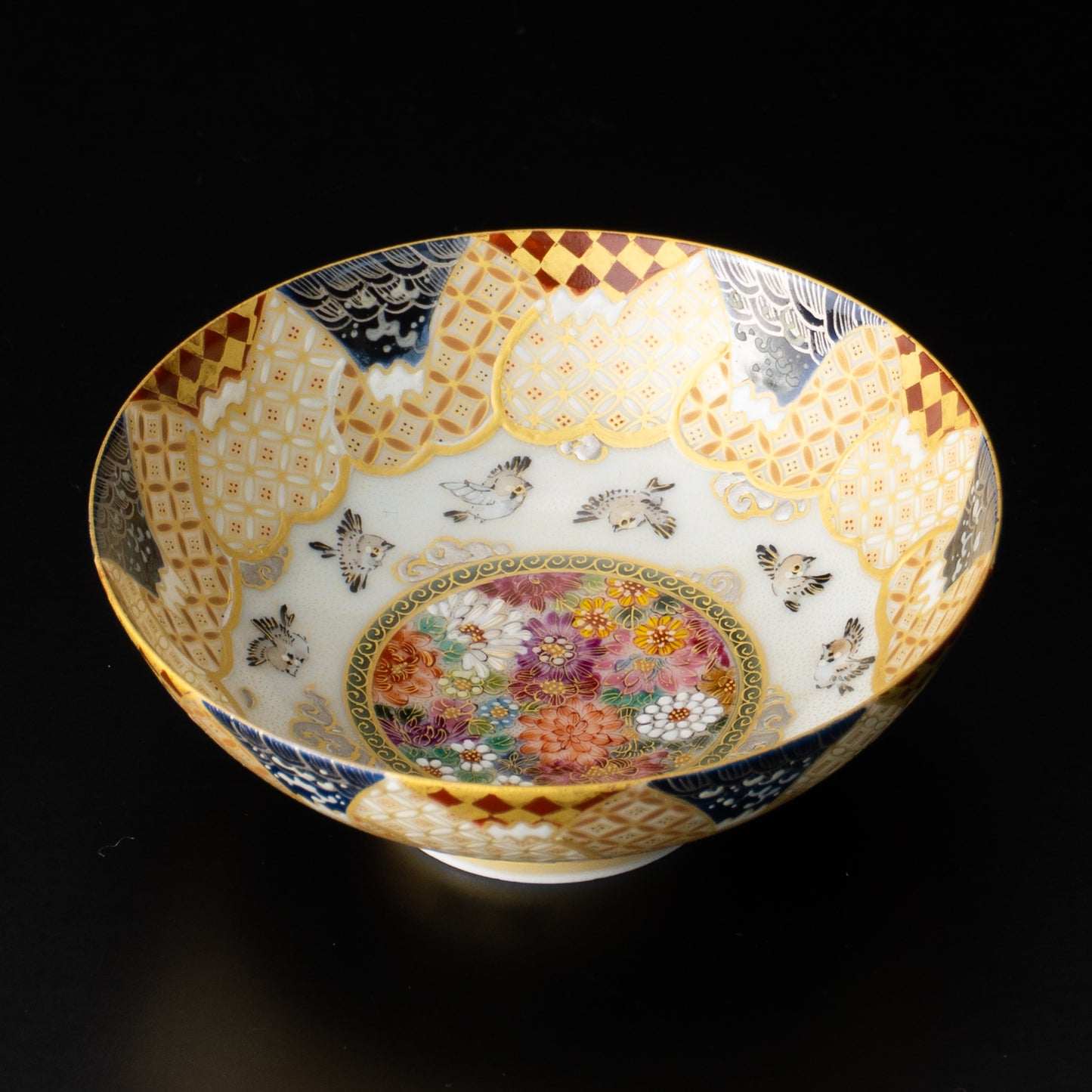 【清水焼】盃　華薩摩 富士にスズメ　空女 KOTOPOTTER