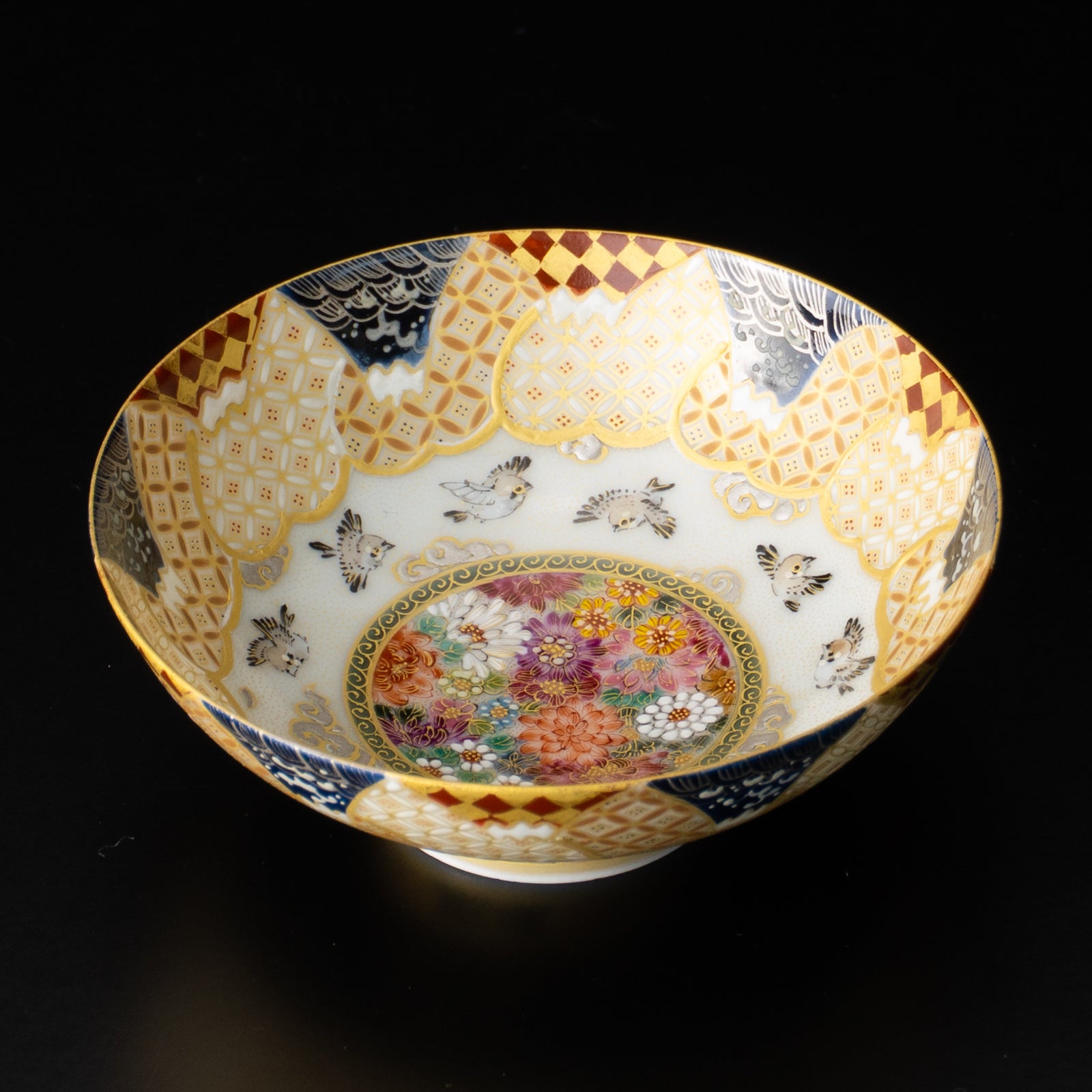 【清水焼】盃　華薩摩 富士にスズメ　空女 KOTOPOTTER