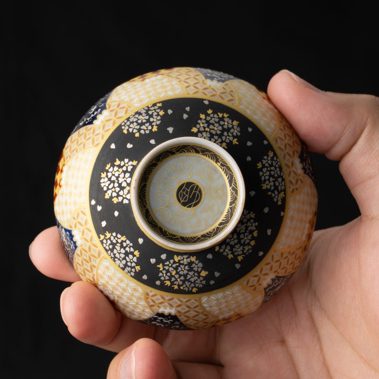 【清水焼】盃　華薩摩 富士にスズメ　空女 KOTOPOTTER