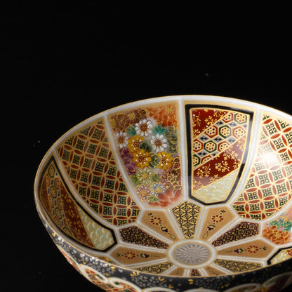 【清水焼】盃　華薩摩 十二面割古紋　空女 KOTOPOTTER