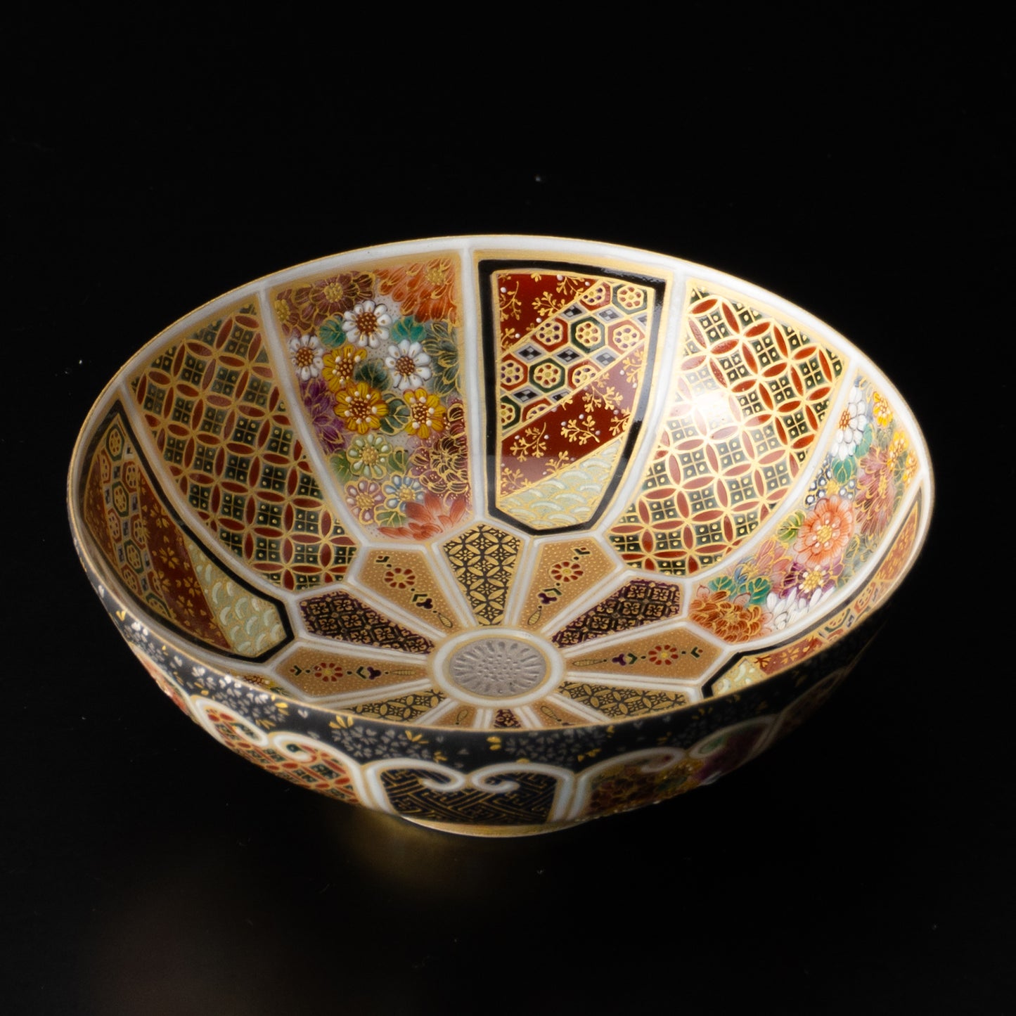 【清水焼】盃　華薩摩 十二面割古紋　空女 KOTOPOTTER