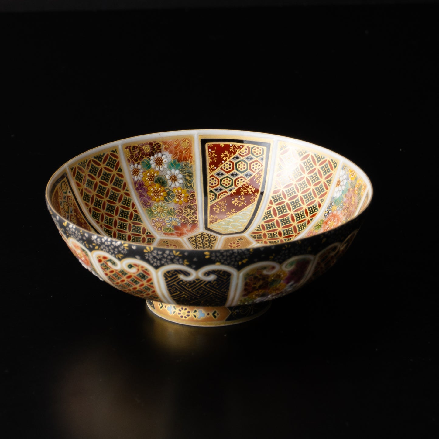 【清水焼】盃　華薩摩 十二面割古紋　空女 KOTOPOTTER