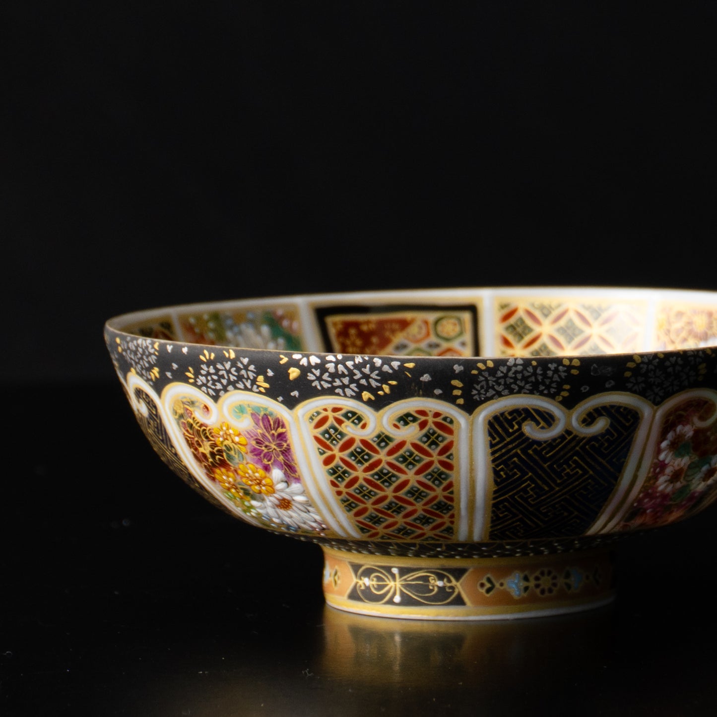 【清水焼】盃　華薩摩 十二面割古紋　空女 KOTOPOTTER