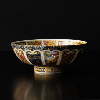 【清水焼】盃　華薩摩 十二面割古紋　空女 KOTOPOTTER